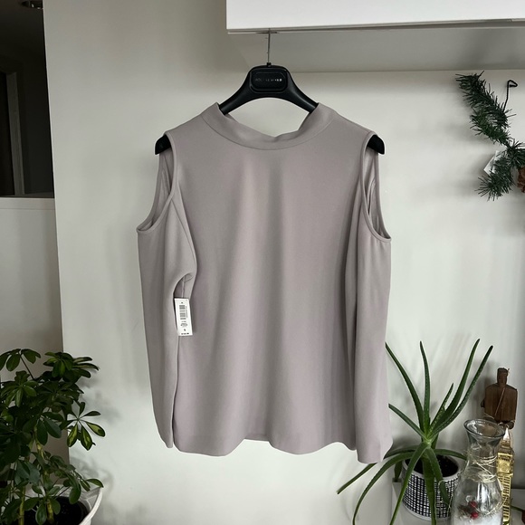 BNWT Aritzia Wilfred Havet Grey/Beige Business Casual Office Formal Blouse Sz S - Picture 5 of 9